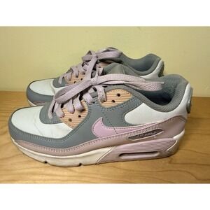 Nike Boys Air Max 90 CD6864-002 White Lavender Running Shoes Sneakers Size
